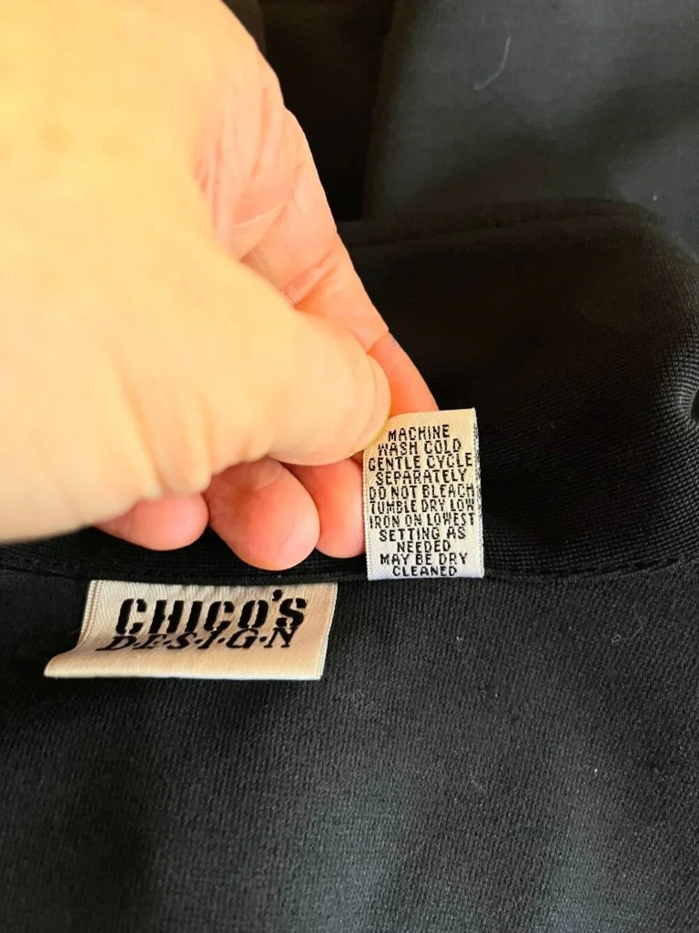 Chico's Design Size 2 (L) Black Full Zip Jacket Polyester